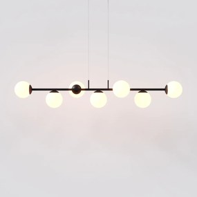Pendente Jabuticaba Linear Long Retângular 26X20X120Cm Alumínio E Glob... (CHAMPANHE, FOSCO)