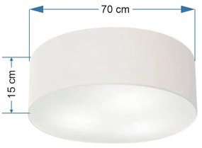 Plafon Cilíndrico Md-3049 Cúpula em Tecido 70x15cm Branco - Bivolt