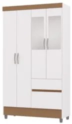 Guarda Roupa Solteiro 103cm Com Espelho Ideal Flex Branco - Vila Rica