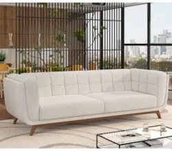 Sofá Living Decorativo 2 Lugares 180cm Bellart Z32 Boucle Branco - Mpo