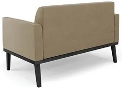 Sofá Namoradeira Base Madeira Preto Maressa Suede Marrom RT - Ibiza
