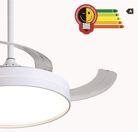 Ventilador De Teto Air Basic Branco Pás Retrátil Led 30W Multicolor Bi...