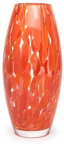 Vaso Oliva G Cacos Laranja Murano Cristais Cadoro