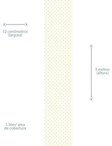 Papel de Parede poá azul e amarelo 0.52m x 3.00m