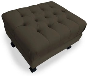 Puff Baú Decorativo Luis XV  Capitonê 60x50cm Suede Marrom - Sheep Estofados - Marrom