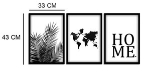 Kit 03 Quadros Decorativos "Mapa" 43x33 Cm Cada - D'Rossi