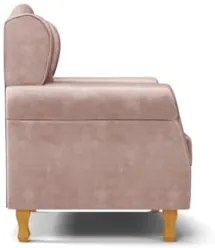 Kit 02 Poltronas de Amamentação Pés Madeira Lucy Z39 Veludo Rosê - Mpo