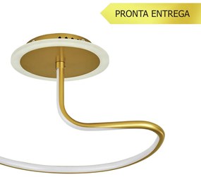 Plafon Fita Ø40X15Cm Led 25W 3000K Bivolt Champanhe - Usina Imports Ui... (Champanhe)