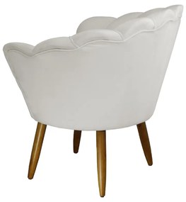 Poltrona Decorativa Pétala Pés Palito Suede Bege - Sheep Estofados