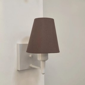 Arandela Quadrada Md-2034 Branco Cúpula em Tecido Cone Café - Bivolt