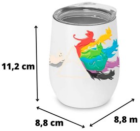 Copo Inox Corpo Duplo 400 ml Fosco Gato Prisma Cats Geek - Preto