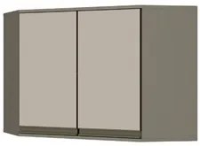Armário Aéreo Canto Oblíquo 79cm 2 Portas 100% MDF Connect Duna/Crista