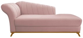 Recamier Vanessa 140cm Lado Direito Suede Rosê - ADJ Decor