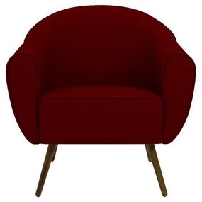 Poltrona Decorativa Sacha Veludo Vinho G15 - Gran Belo