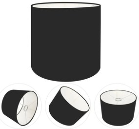 Cúpula Abajur Cilíndrica Cp-7007 Ø20x22cm Preto