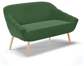Namoradeira 02 Lugares Giovana Suede Verde Pés Palito Natural - D'Rossi