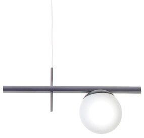 Pendente Pipeline 19X12X100Cm Metal Alumínio E Globo Ø12Cm 2Xmr11 + 1X... (PRETO)