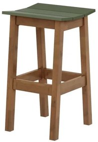 Banqueta Bento Assento Laca Verde Musgo com Base Pinhao 70 cm - 51495 Sun House