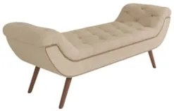 Puff Recamier Calçadeira 195cm Pés Palito Madeira Venêto Z37 Boucle Be