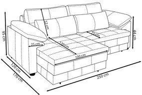 Sofá Retrátil Elétrico Sala de Estar Nolan Bipartido 250cm Conforto Premium em Couro Cappuccino G58 - Gran Belo