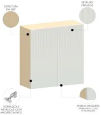 Armário de Cozinha 80cm 2 Portas Pierre Carvalho/Cinza L01 - Mpozenato