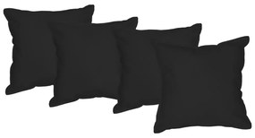Kit 4 Almofadas Decorativas 50x50 Tecido Suede Preto
