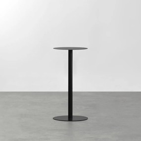 Mesa Lateral Disco Redonda 25cmx50cm - Preto