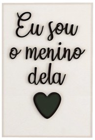 Kit de Quadros 3D Ela é minha menina Eu sou o menino dela 30x20 cm - Preto E Branco