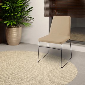 Kit 6 Cadeiras Decorativa Sala de Jantar Anne Linho Bege G17 - Gran Belo