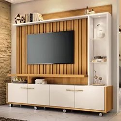 Estante Painel para TV 60 Pol. Natan H01 Off White/Cinamomo - Mpozenat