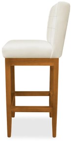 Kit 4 Banquetas Alta Sueli Base Madeira Maciça Estofada Suede Bege