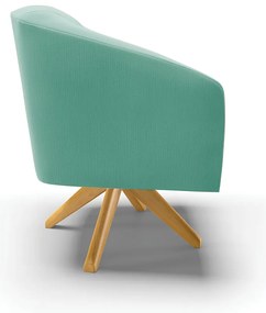 Poltrona Decorativa Giratória MA30 Stella Suede D03 - D'Rossi - Azul Turquesa