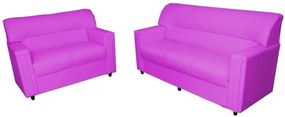 Conjunto Sofás Talismã 2 E 3 Lugares Orthovida (Rosa, Liso)