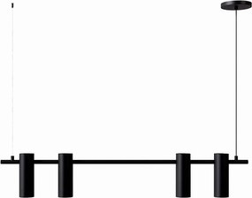 Pendente Tube Transpass Em Par 5,7X16,7X95Cm Alumínio 04Xmr16 - Qimpor... (PRETO)