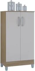 Armário Multiuso 60cm 2 Portas Tami Z46 Castanho/Off White - Mpozenato