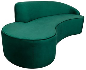 Sofá Decorativo 3 Lugares 210cm Abby Encosto Direito Curvo Veludo Verde G15 - Gran Belo