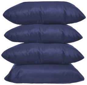 Kit 4 Almofadas Decorativas 40x40 Tecido Suede Azul Marinho