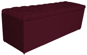 Calçadeira Estofada Liverpool 140 cm Casal Suede Bordô - ADJ Decor