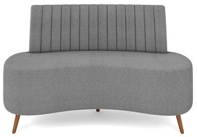 Sofá 2 Lugares Living 160cm Pé Palito Maraú Bouclê K01 - D'Rossi - Cinza claro