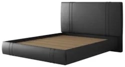 Cama Queen Flutuante Com Cabeceira 160cm Lyra Sintético Preto S05 - Mp