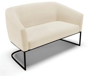 Sofá Namoradeira e Poltrona Base Industrial Preto Stella Linho D03 - D'Rossi - A19 Bege