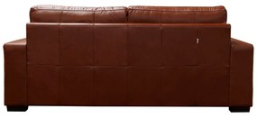 Sofá de Couro 2 Lugares Londres 151cm M06 Cor Conhaque com Brilho 457 - ADJ DECOR