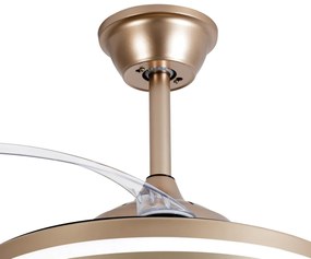 Ventilador De Teto Isis Dourado Pás Retrátil Led 30W Multicolor Bivolt...