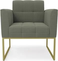 Poltrona Sala Base Industrial Dourado Kit 2 Ana Bouclé Menta - Ibiza