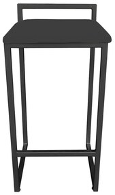 BANQUETA PIETRA SUEDE PRETO BASE PRETO DROSSI