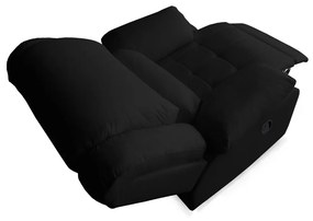 Poltrona Decorativa Magnum Reclinável Manual Courino Preto