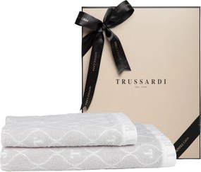 Jogo de Banho 2 Peças Trussardi Speciale Jacquard c/ Caixa de Presente Gelo