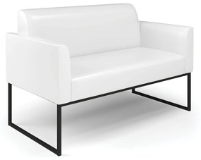 Sofá Namoradeira Base Industrial Preto Marisa Corano D03 - D'Rossi - Branco