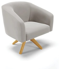 Poltrona Decorativa Giratória MA30 Kit 2 Stella Veludo D03 - D'Rossi - Cinza