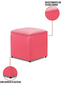 Puff Decorativo Quadrado para Sala Lígia Sintético E03 - D'Rossi - Pink